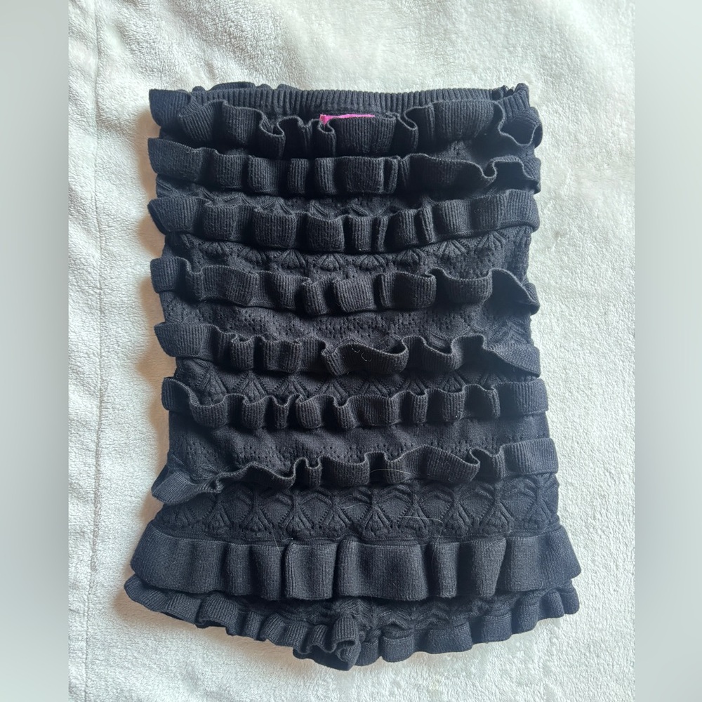 xs/s Black Ruffled Knit Edikted romper